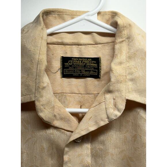 Vintage Sears Perma-Press Medium SHORT Sleeve SHIRT Wide Collar MADE IN JAPAN - Picture 7 of 11